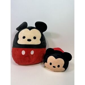 Disney Squishmallow Mickey Mouse 16" & 8" Tsum Tsum Plush Stuffed Animal Lot